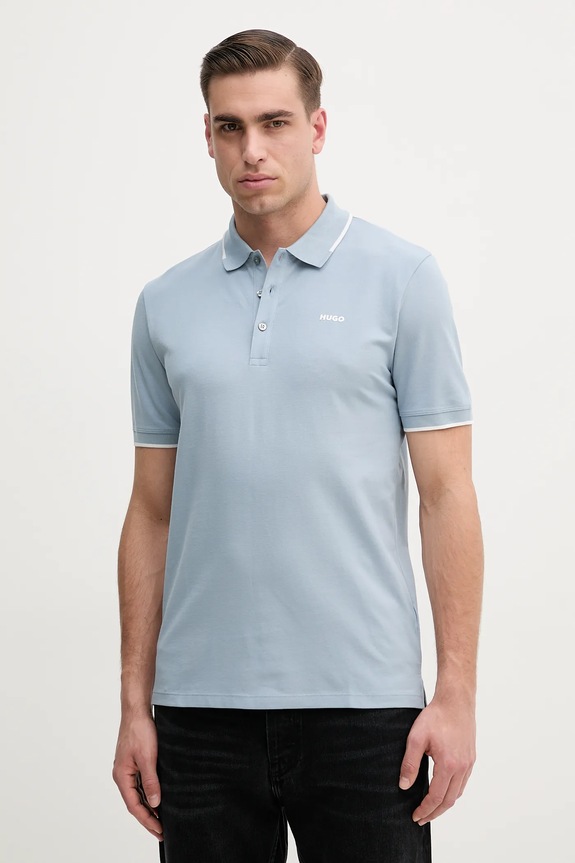 Polo tričko HUGO Dinoso222 slim modrá 50467344
