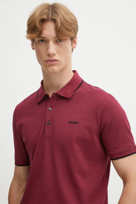 HUGO tricou polo Dinoso222 burgundia 50467344