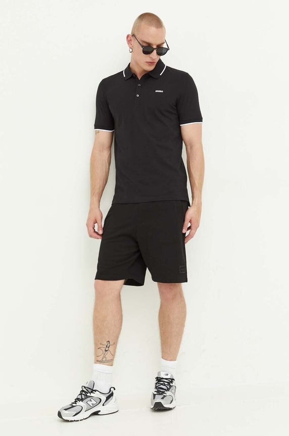 HUGO polo Dinoso222 50467344 czarny SS26