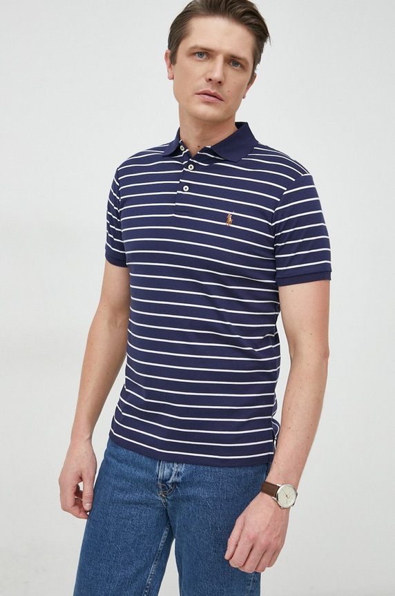 Polo Ralph Lauren polo bawełniane granatowy 710870545
