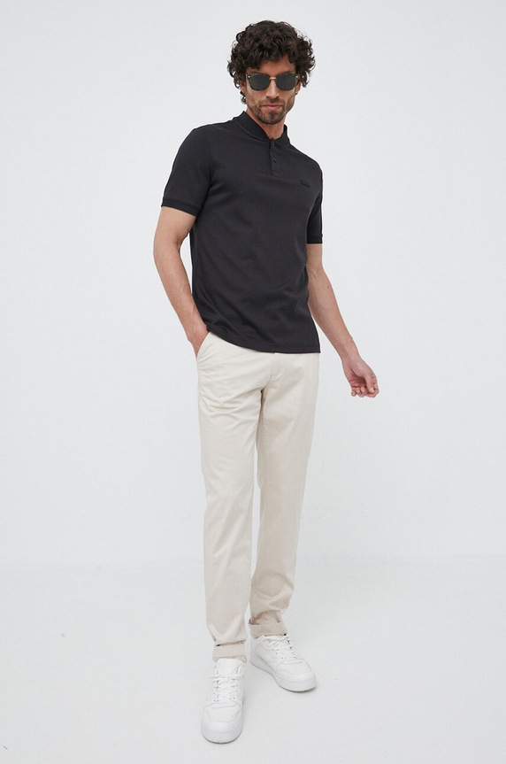 Calvin Klein polo bawełniane K10K111201.PPYX czarny SS23