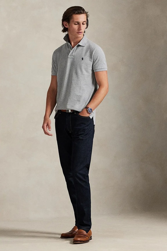 Ρούχα Βαμβακερό μπλουζάκι πόλο Polo Ralph Lauren 710782592 γκρί