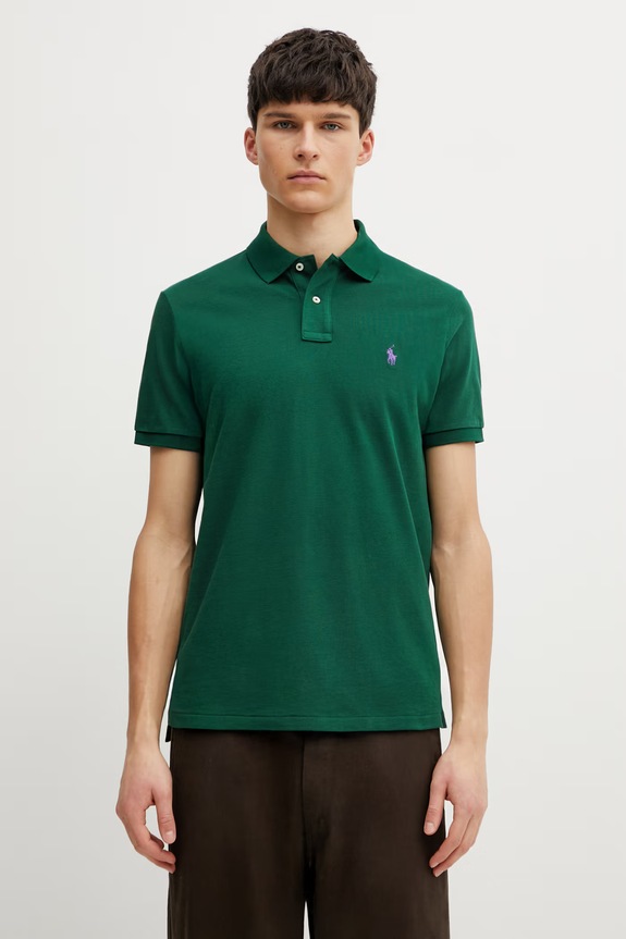 Polo Ralph Lauren polo bawełniane gładkie zielony 710782592