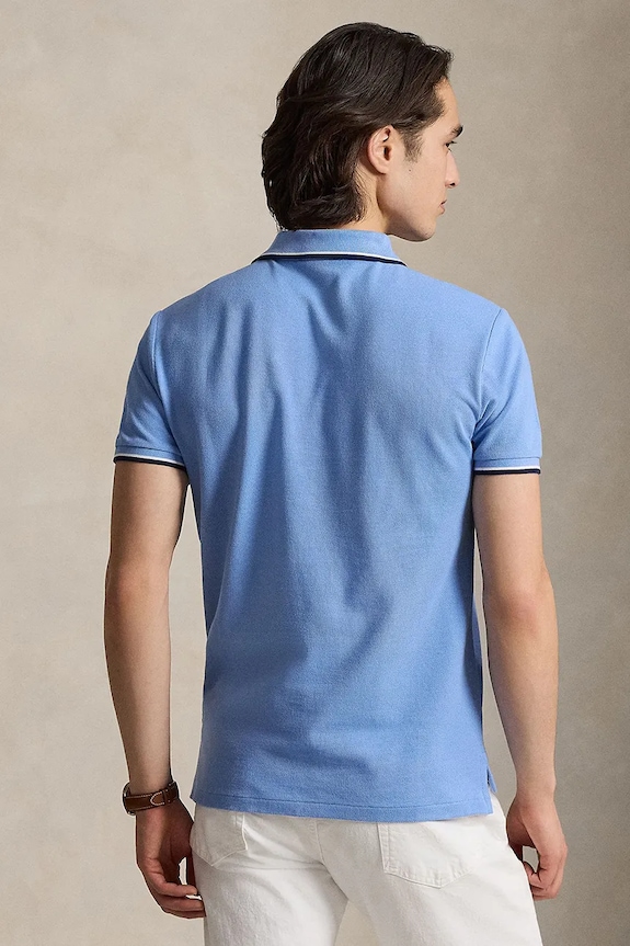 Bavlnené polo tričko Polo Ralph Lauren 710842621 modrá SS26