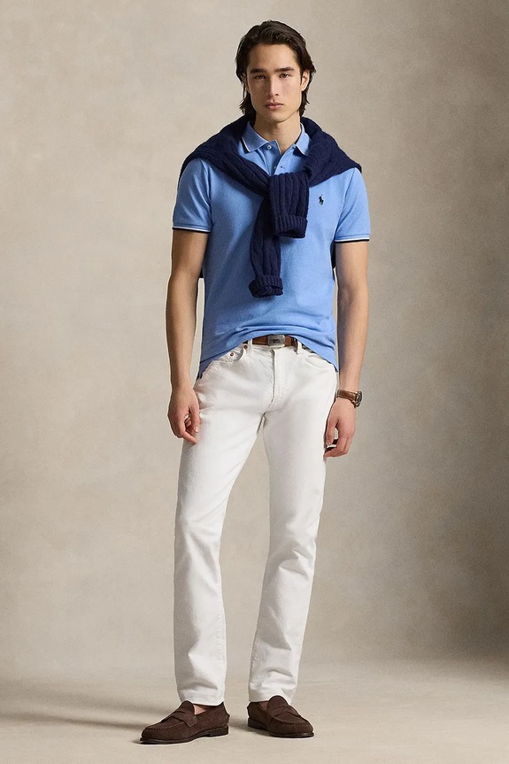 Oblečenie Bavlnené polo tričko Polo Ralph Lauren 710842621 modrá