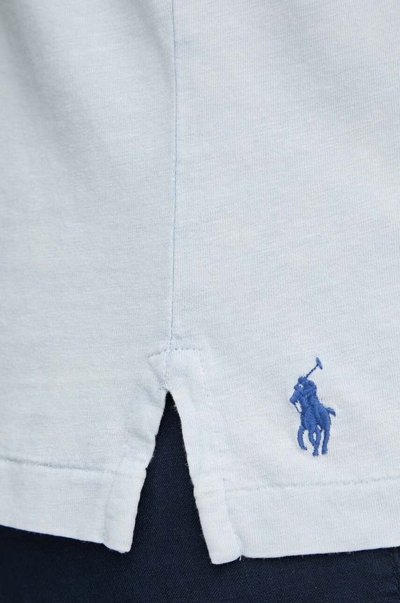Polo tričko s prímesou ľanu Polo Ralph Lauren 710900790 modrá