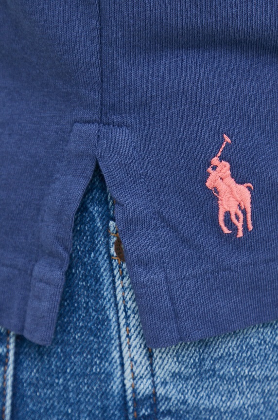 Polo Ralph Lauren polo z domieszką lnu 710900790 granatowy