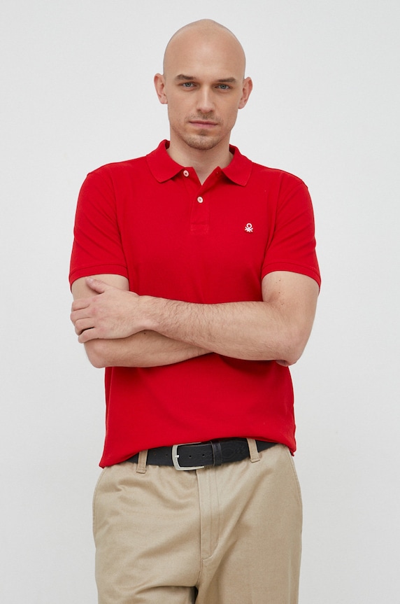 United Colors of Benetton polo de bumbac 3089J3179.015. rosu SS23