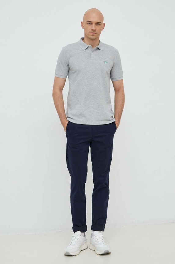 United Colors of Benetton polo bawełniane 3089J3179.501. szary SS23
