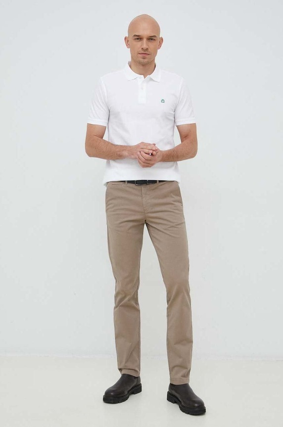 Bavlnené polo tričko United Colors of Benetton 3089J3179.101. biela AA00
