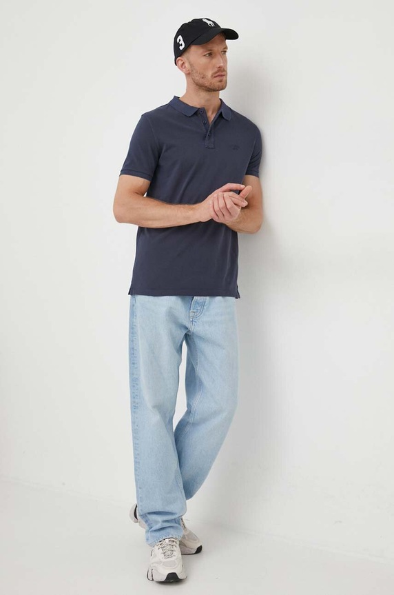Βαμβακερό μπλουζάκι πόλο Joop! 30037520 σκούρο μπλε AA00