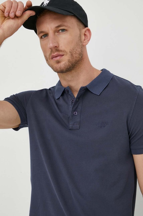 Βαμβακερό μπλουζάκι πόλο Joop! σκούρο μπλε 30037520