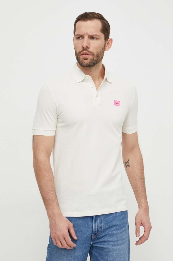 Ruházat HUGO pamut póló 50490770 bézs