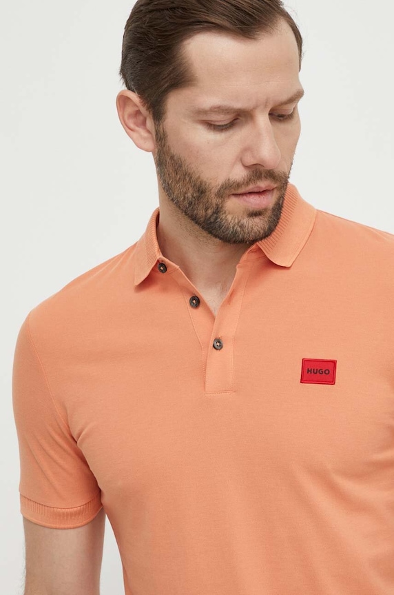 Oblečenie Bavlnené polo tričko HUGO 50490770 oranžová