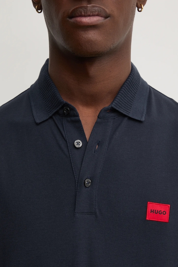 Bavlnené polo tričko HUGO 50490770 tmavomodrá