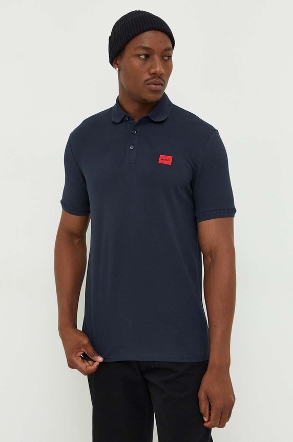 HUGO polo bawełniane granatowy 50490770