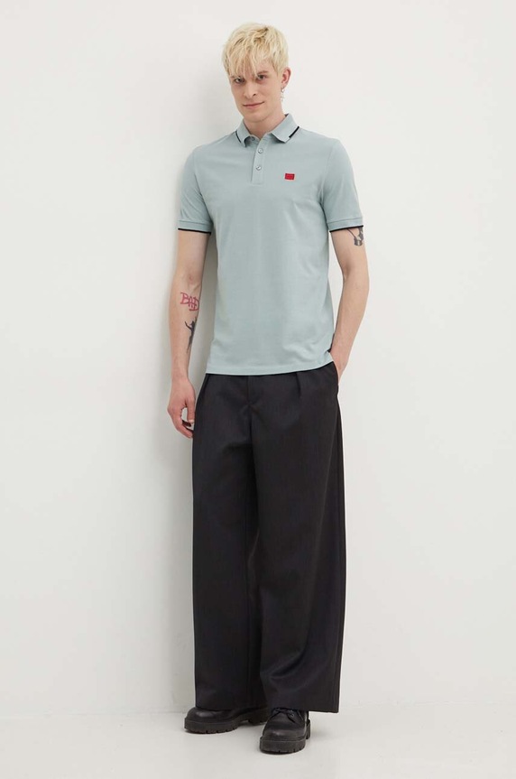 HUGO polo de bumbac Deresino232 50490775 albastru SS26