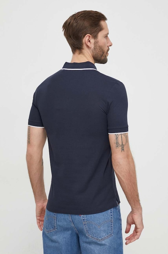 Bavlnené polo tričko HUGO Deresino232 50490775 tmavomodrá SS26