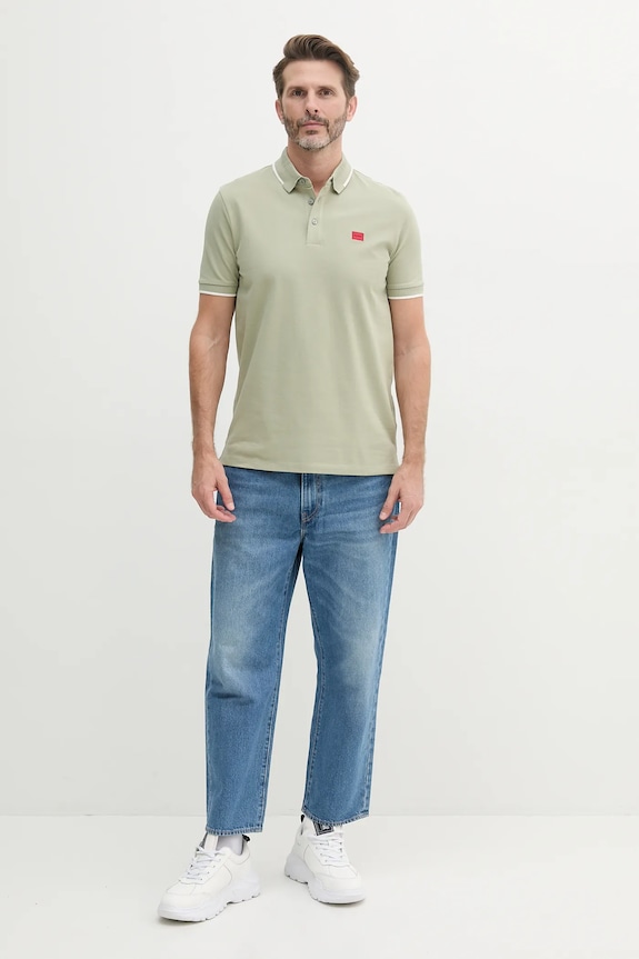 HUGO polo bawełniane Deresino232 50490775 zielony SS26