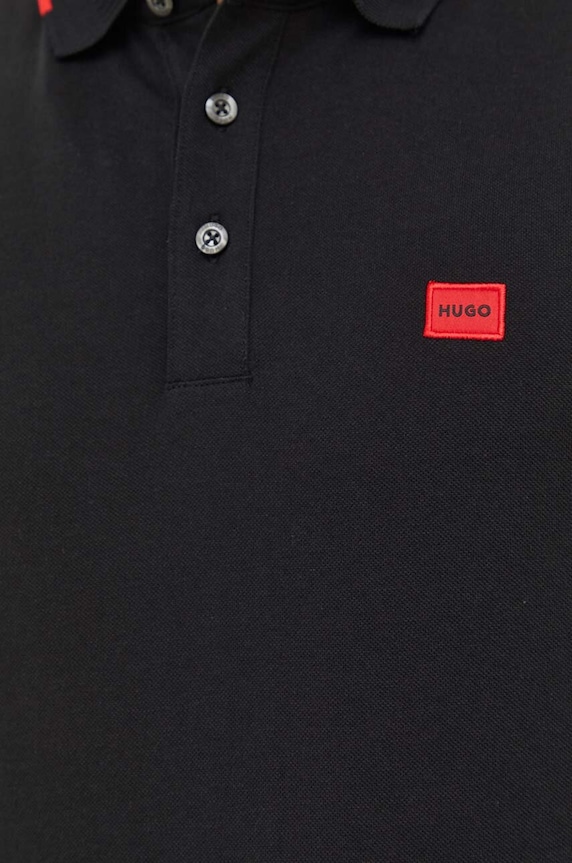 Bavlnené polo tričko HUGO Deresino232 50490775 čierna