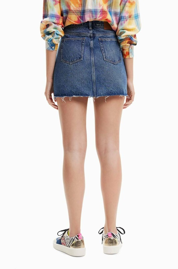 Desigual spódnica jeansowa granatowy 23SWFD16