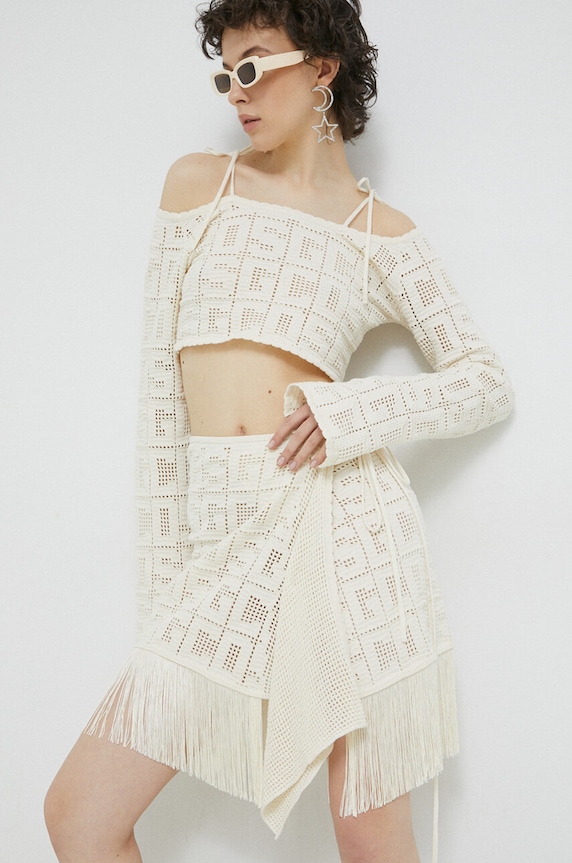 GCDS spódnica casual beżowy SS23W660914