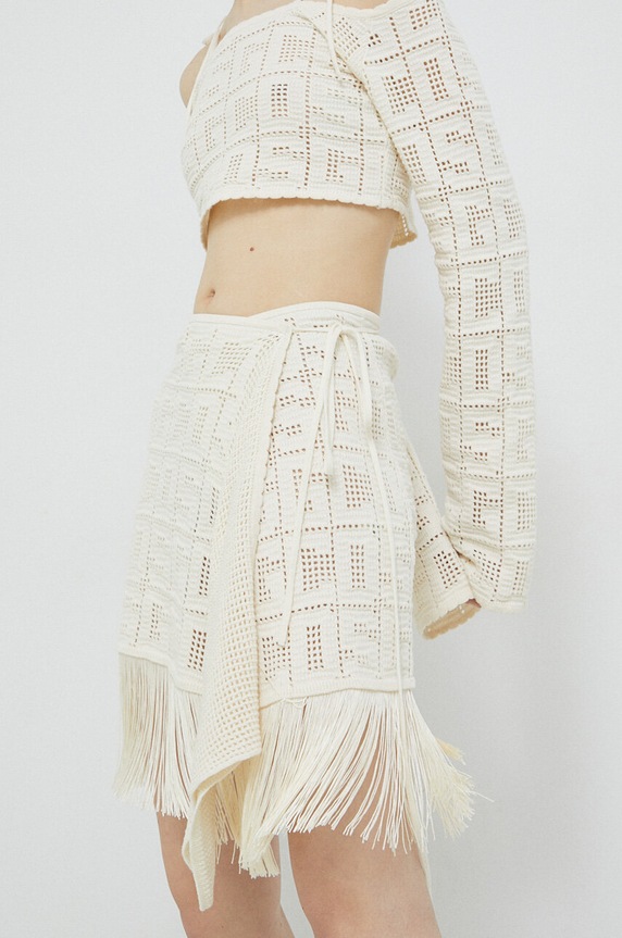 GCDS spódnica SS23W660914 beżowy SS23