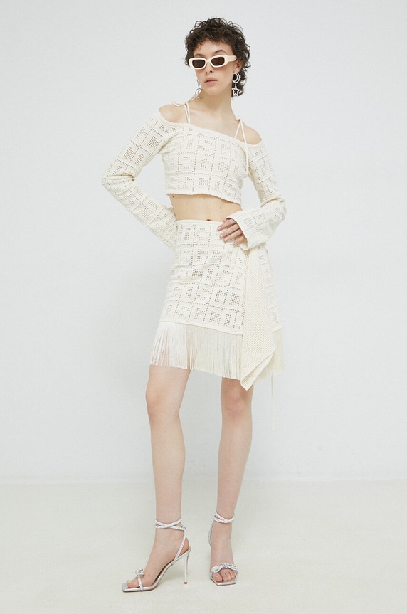 Odzież GCDS spódnica SS23W660914 beżowy