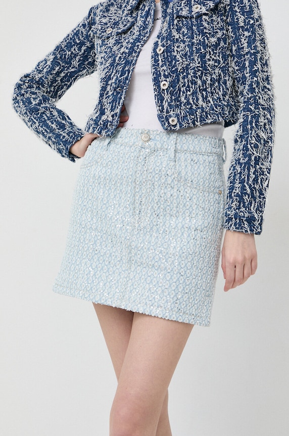 Φούστα Miss Sixty απλικέ μπλε 6T1KJ4930000