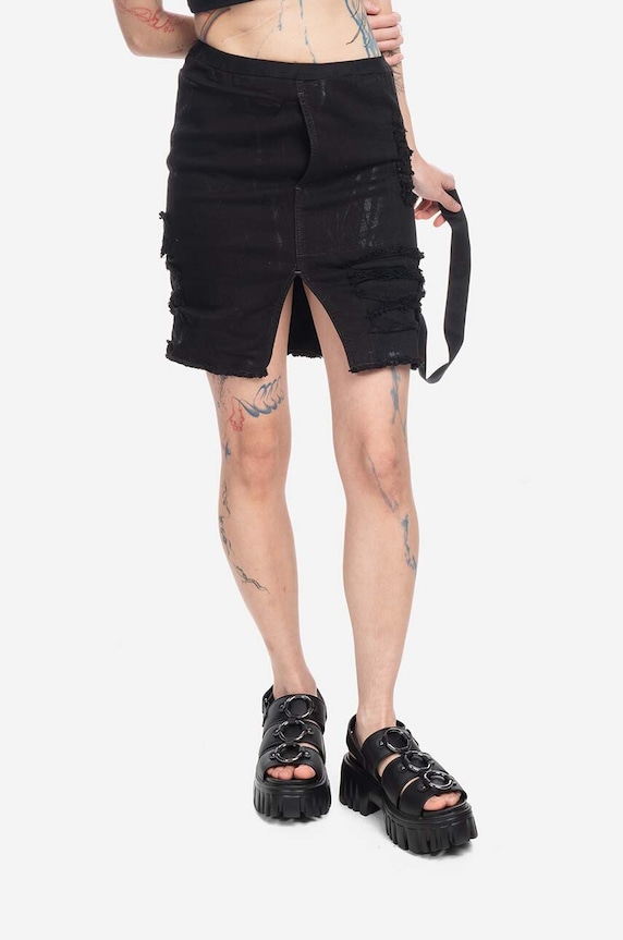 Джинсовая юбка Rick Owens casual чёрный DS02B4343.SBFLS.BLACK