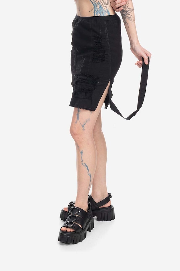 Джинсовая юбка Rick Owens DS02B4343.SBFLS.BLACK