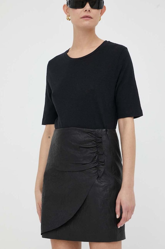 2NDDAY spódnica skórzana casual czarny 2232551626