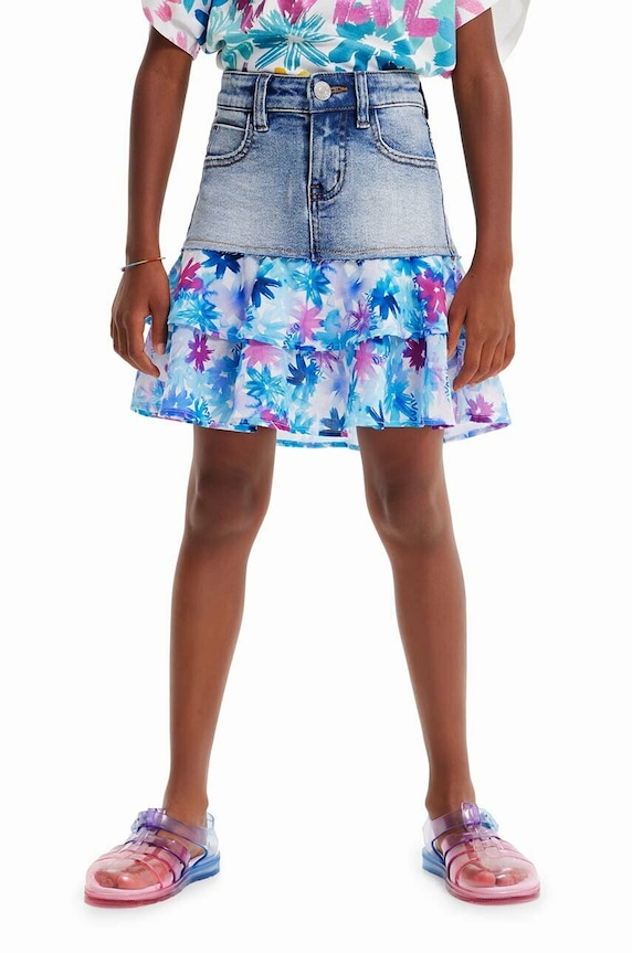 Dětská sukně Desigual mini modrá 23SGFD01