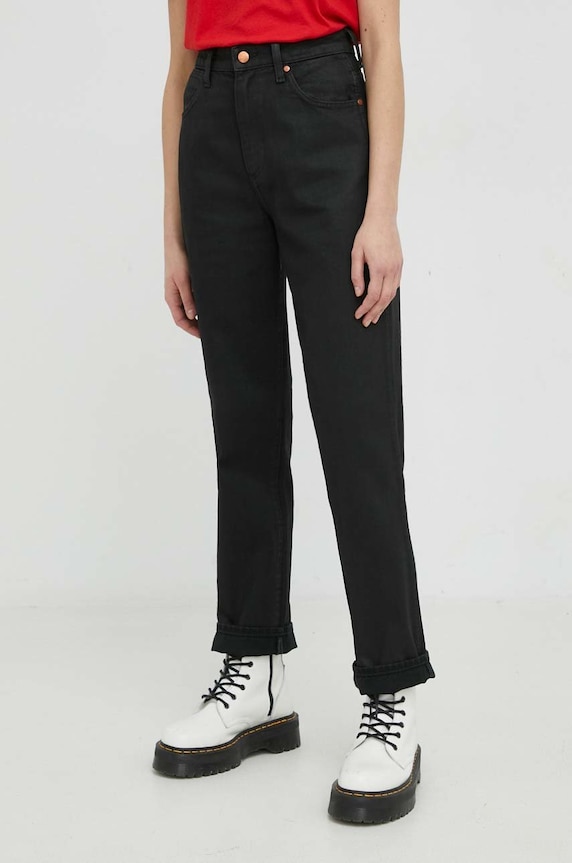 Wrangler jeansy Barrel Coated Black Planet friendly czarny W27MUD448