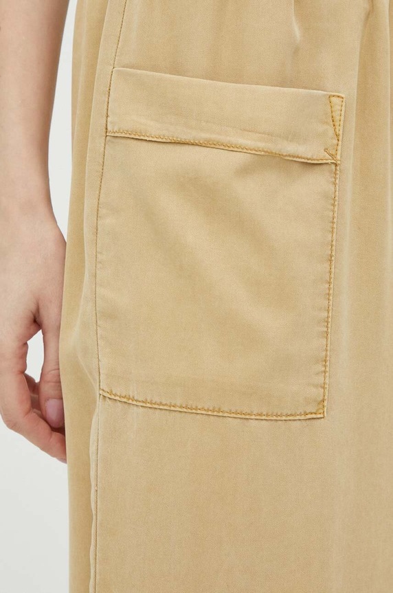 Mustang nadrág Style Drawstring Wide Leg bézs 1013472.3100