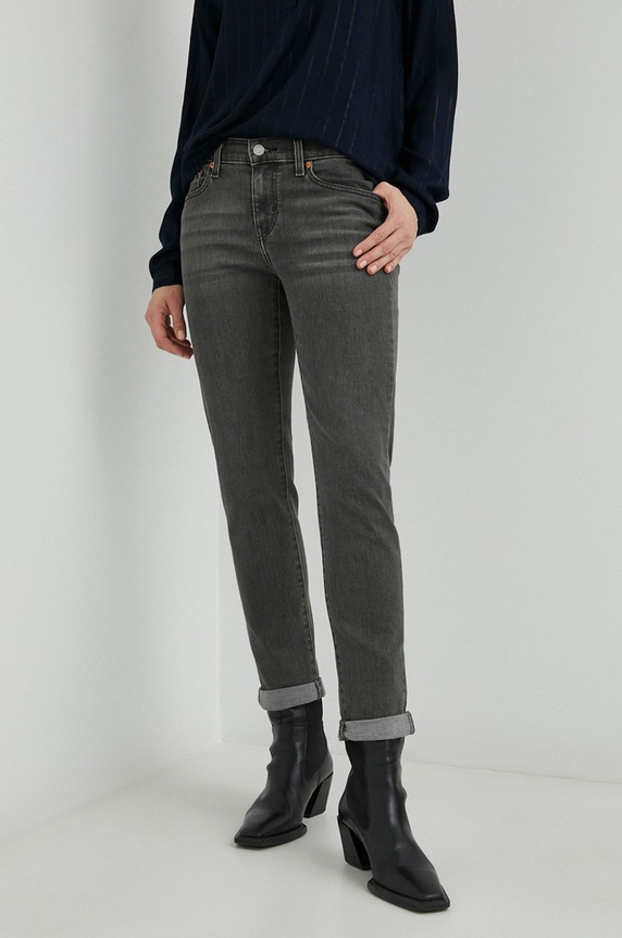 Traperice Levi's MID RISE BOYFRIEND srednje visoki siva 19887.0242