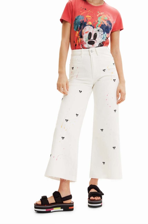 Desigual jeansy x Disney 23SWDD65 beżowy SS23