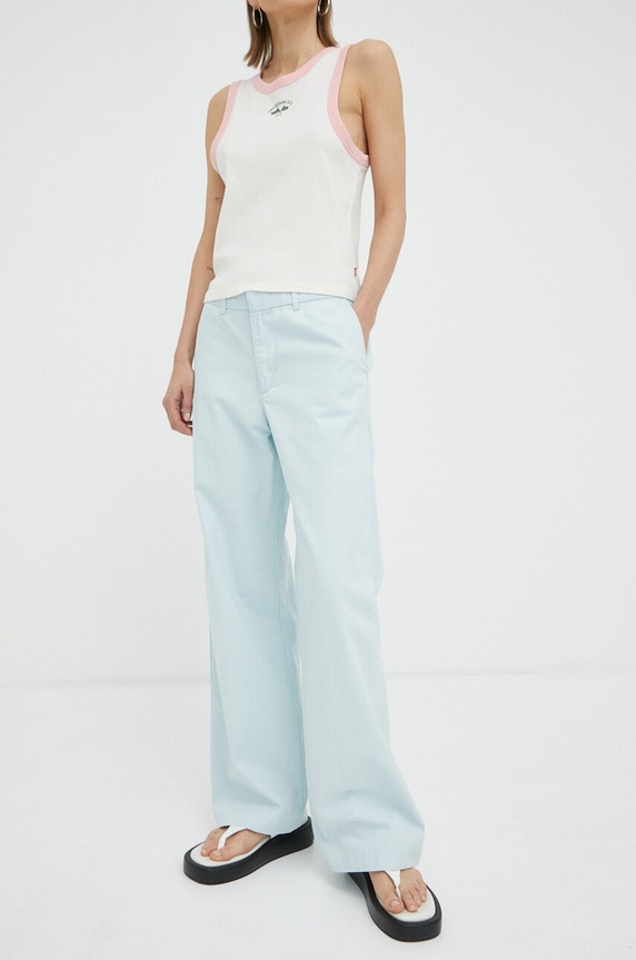 Levi's spodnie bawełniane bawełna niebieski A4674.0002