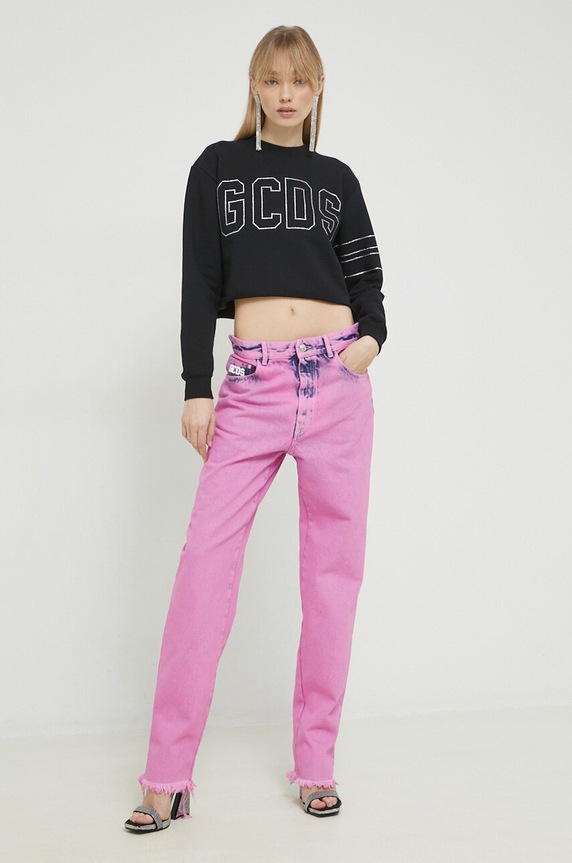 GCDS jeansy SS23W350202 różowy SS23