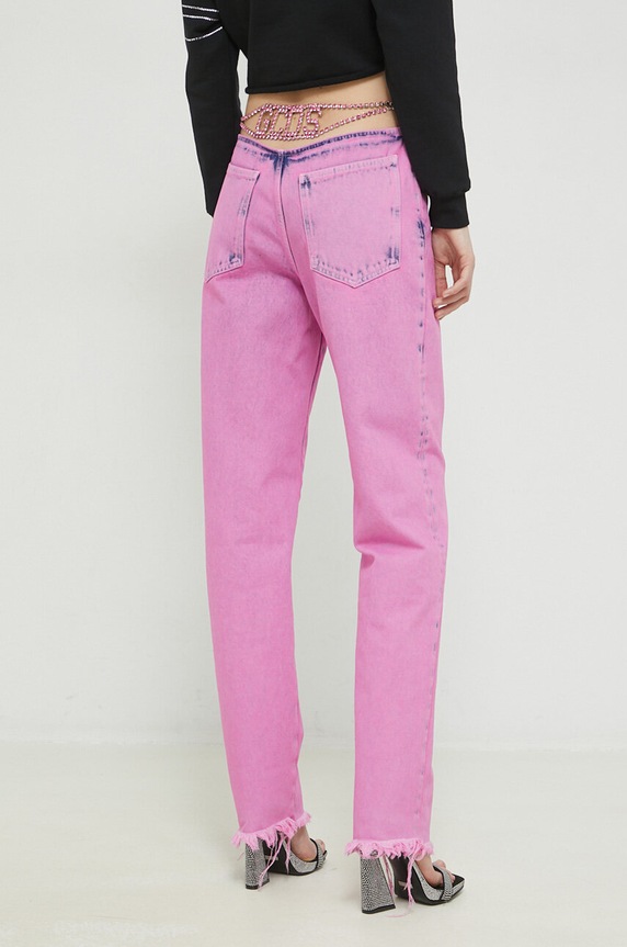 Odzież GCDS jeansy SS23W350202 różowy