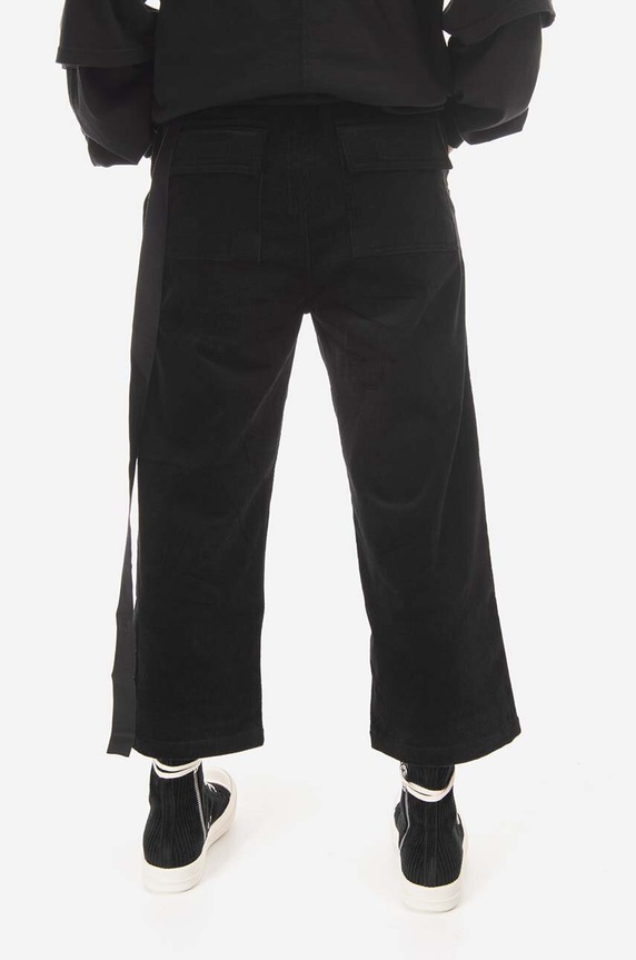 Odzież Rick Owens spodnie sztruksowe DS02B4323.VS.BLACK czarny