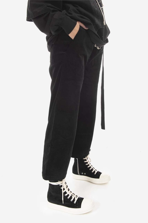 Rick Owens spodnie sztruksowe DS02B4323.VS.BLACK