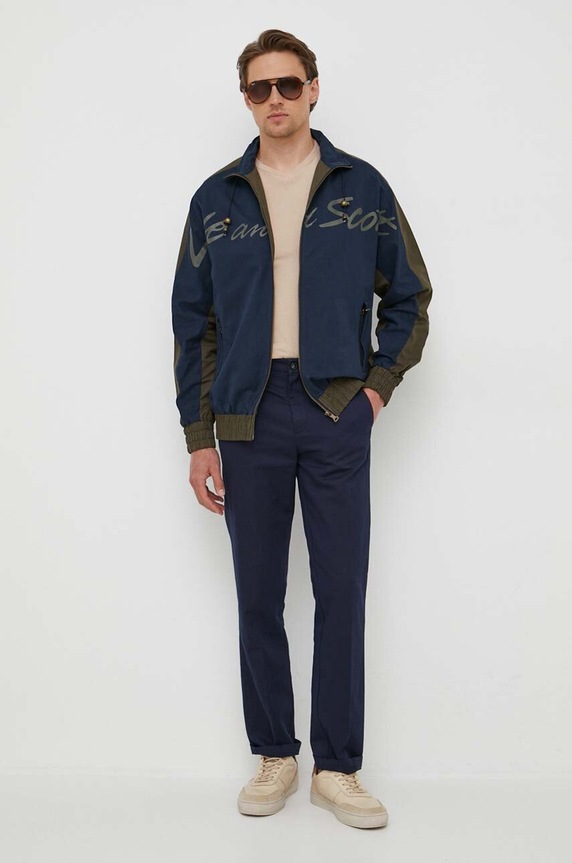 Παντελόνι με λινό μείγμα United Colors of Benetton 493ZUF01X.016 σκούρο μπλε SS23