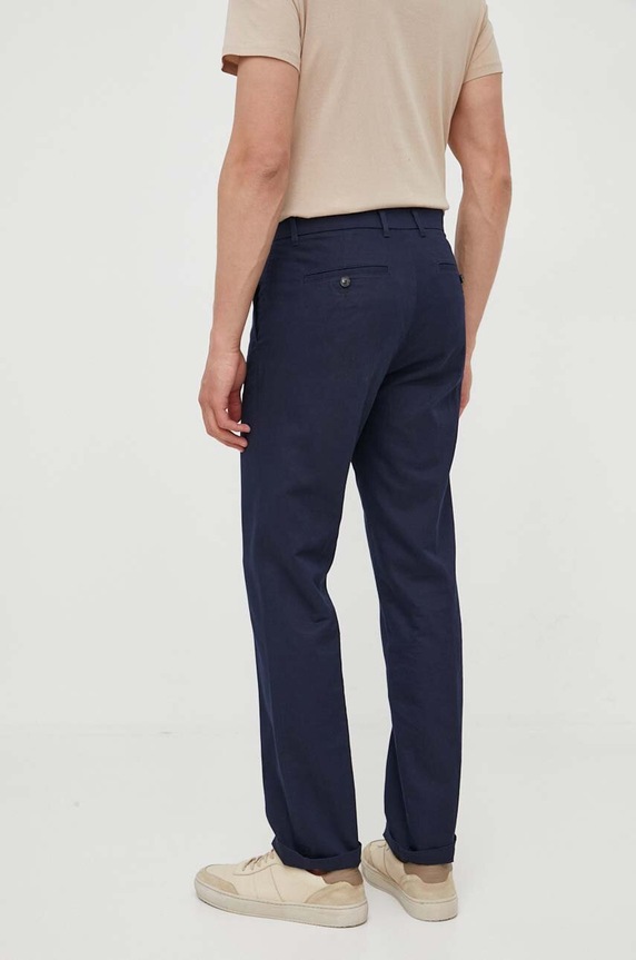 Ρούχα Παντελόνι με λινό μείγμα United Colors of Benetton 493ZUF01X.016 σκούρο μπλε