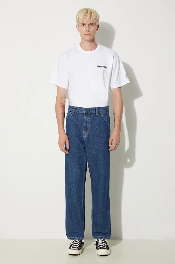 Дънки Carhartt WIP Single Knee Pant I032024 син AW24