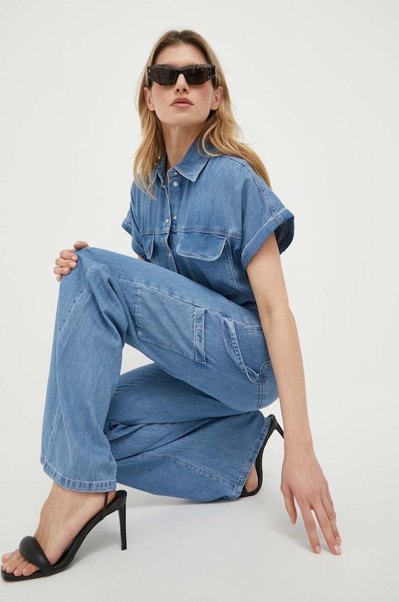 Ολόσωμη φόρμα τζιν Patrizia Pepe casual μπλε 2T0023.D9A0