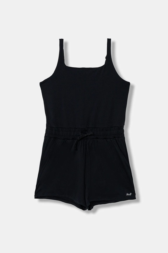Παιδική ολόσωμη φόρμα Abercrombie & Fitch με ελαστάν μαύρο KI259.3085