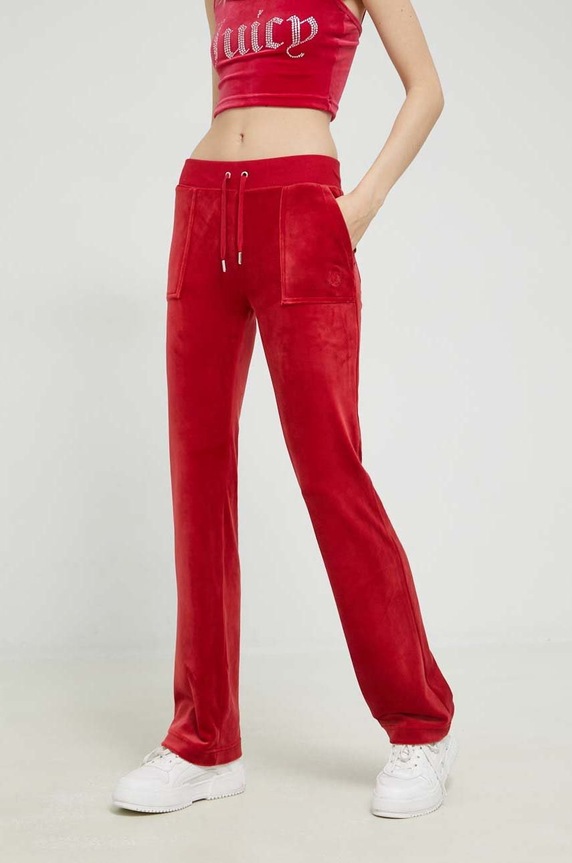 Tepláky Juicy Couture Del Ray s elastanom červená JCAP180.122