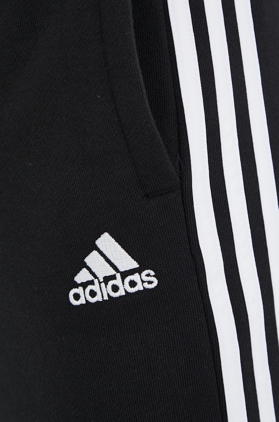 Adidas pantaloni de trening din bumbac negru HA4375
