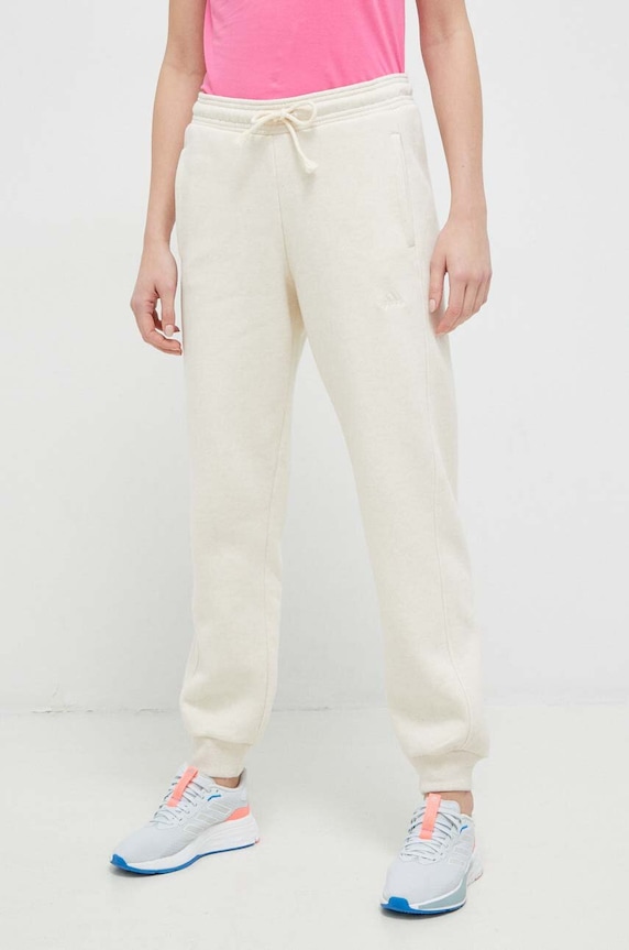 Tepláky adidas pletenina béžová IC6460